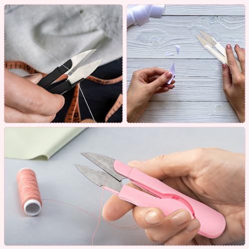 Mudder 24 Pcs U Shape Sewing Scissors with Protective Safety Cover - style: Lovely