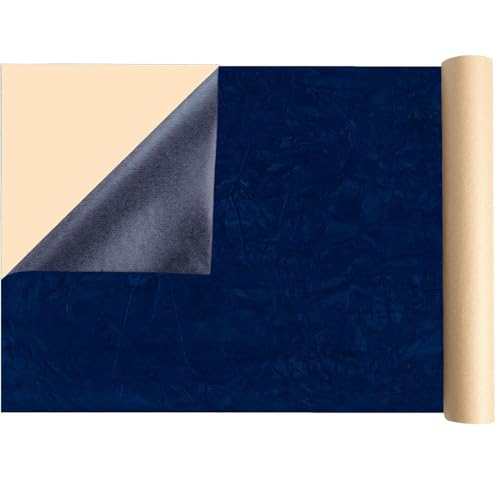 Self Adhesive Felt Fabric, Soft Velvet Drawer Liner, DIY Velvet Fabric for Art & Crafts, Jewelry Box Felt Liner, Solid Color Felt（Blue1-17.7x78.7） - color: Blue1, size: 17.7"W x 78.7"L