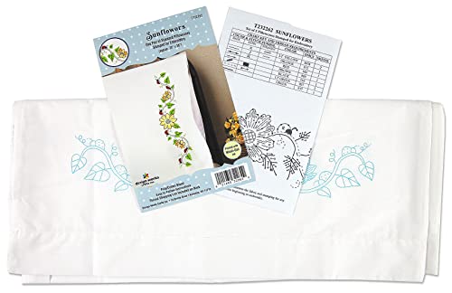 Sunflowers Stamped for Embroidery Pillowcases - Set of 2