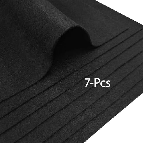 Jtnohx Soft Felt Sheets Color Felt Fabric for Sewing Black 7Pcs 8"x12" 1mm - color: Black