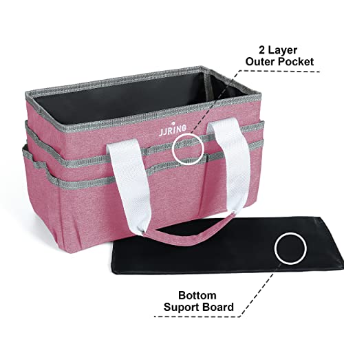 JJRING Craft Organizer Tote Bag Art Storage Caddy Pink - color: Pink, size: Small