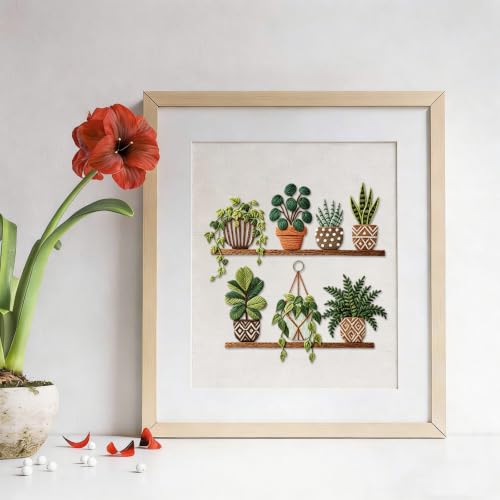 3 Packs Embroidery Kit for Adults, Embroidery for Beginners (Plant-1) - color: Plant-1