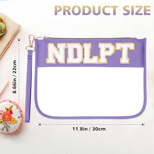 Needlepoint Project Bag Sewing Gifts Embroidery Sewing Bag Craft Storage Organizer NDLPT Clear Zip Pouch Bag - color: Purple, size: Flat-M