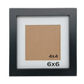 ZXT-parts Black 6x6 Picture Frames with 4x4 Opening Mat. Black 6x6 Square Photo Frame. Solid Wood, Perspex Panel, The Table or The Wall.Protective Film Must be Removed. - color: Black