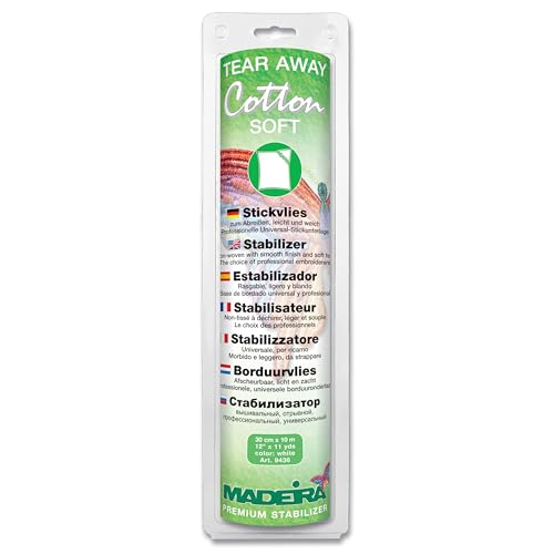 Madeira 20990200 Cotton Soft Tear Away Stabilizer, White