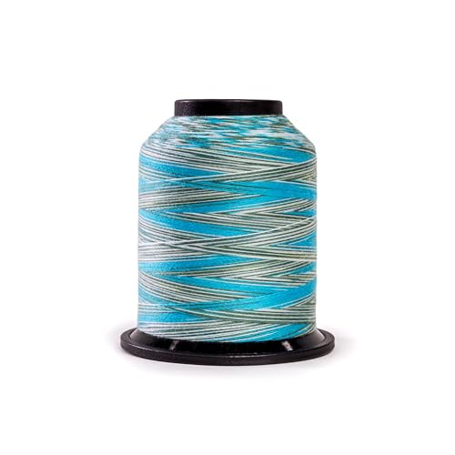 Finesse Variegated Thread | 100% Polyester, 3ply, 50wt | 1100yds Stackable Thread Cones for Quilting and Sewing… (Mermaid Cove) - color: Mermaid Cove