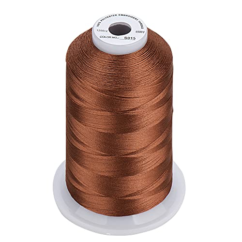 Simthread - 33 Selections - Various Assorted Color Packs of Polyester Embroidery Machine Thread Huge Spool 5500Y for All Sewing Embroidery Machines - 3 Different Brown Colors - color: 3 Differ Brown