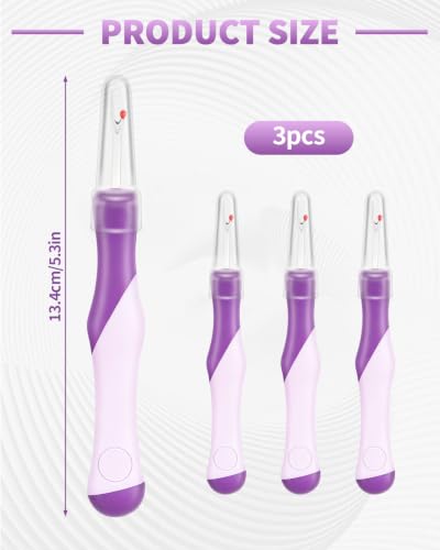 3Pcs Seam Rippers, Stitch Ripper with Protective Caps, Gift for Crafters - color: Purple