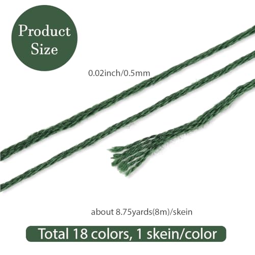 18 Skeins 6 Strands Green Embroidery Floss Thread for Crafts - color: Green
