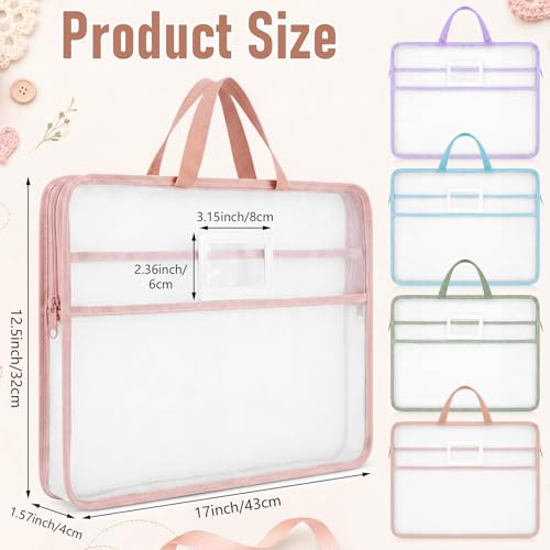 Klyyo Clyro 8 Pcs Sew Project Bag 12.5 x 17 '' Quilting Craft Organizer Storage with Handle Needlepoint Project Bag for Sewing Mesh Bags Portable Mesh Zipper Pouch for Knitting Stitching Crafter