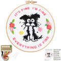 Louise Maelys Funny Dog Embroidery Kit for Beginners Floral Craft - color: funny dog