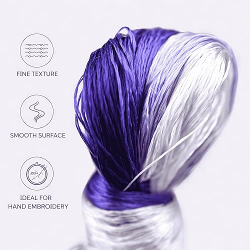 Natural 100% Silk Thread, Handmade Embroidery Thread Silk Floss 10 Colors 110m Each (83) - color: 83