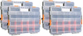 MIXPOWER 15-inch 2pcs Toolbox Organizer Sets, 20 Removable Dividers, Durable Plastic Box, Excellent for Screws, Nuts, Small Parts, 34-Compartment Black/Orange 2 Pieces Set (Pack of 2) - size: Black/Orange (Pack of 2)