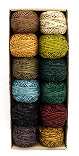 Valdani Pearl Cotton Sz 12 | Earthly Treasures | 110 Yds/Ball - color: Earthly Treasures, size: 12