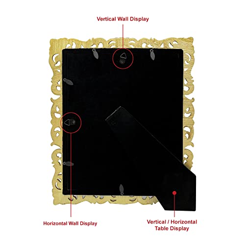 Laura Ashley 8x10 Gold Vintage Inspired Resin Scroll Design Picture Frame - color: Gold, size: 8x10