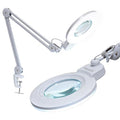 Neatfi XL Bifocal LED Magnifying Lamp, 7” Glass Lens, 2.25X/6X Magnification, 1,600 Lumens Dimmable | Hands-Free Close Work | Crafting, Jewelry & Reading (White-2, 7-inch Lens, Non-CCT with Clamp) - color: White-2, size: 7-inch Lens, Non-CCT with Clamp