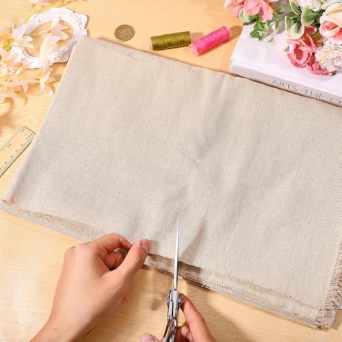 FREEBLOSS Linen Fabric by The Yard Natural Linen-Cotton Blend Fabric for Embroidery Needlework Quilting Supplies, Patchwork, Sewing, Home Decor 100 * 155cm/39 * 61 inches