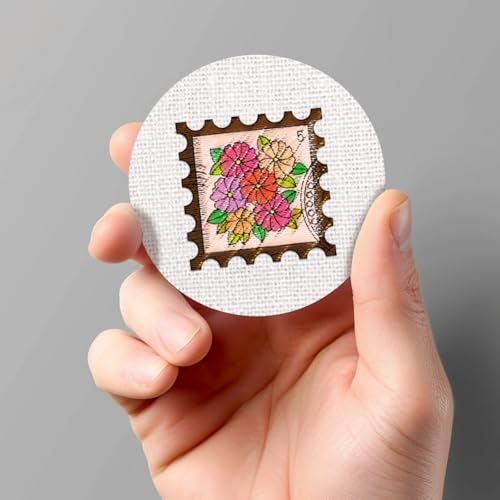 BENECREAT 4Sheets 50Pcs Botanical Stamps Water Soluble Embroidery, 11.7x8.3inch Flowers, Leaves Stick and Stitch Embroidery Paper Stabilizer for Shirts, Coats, Bags - style: Botanical Stamps