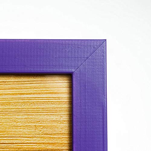 Rustic Wooden Square Picture Frames 8x8 - Set of 2 - Natural Solid Eco Wood with Real Glass for Wall Mounting and Tabletop Photo Frame - Purple - color: Purple