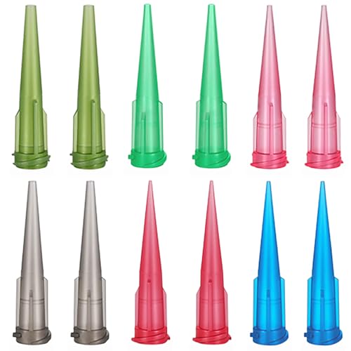 120Pcs 6 Size Plastic Tapered Pinhead Blunt Tip Dispenser Needles - size: 120Pcs 6 Size