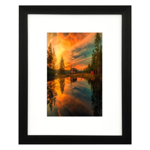 8x10 Photo Frame Gallery Picture frame with 5x7 mat,Freestanding and Wall Mountable,Black - color: Black, size: 8x10