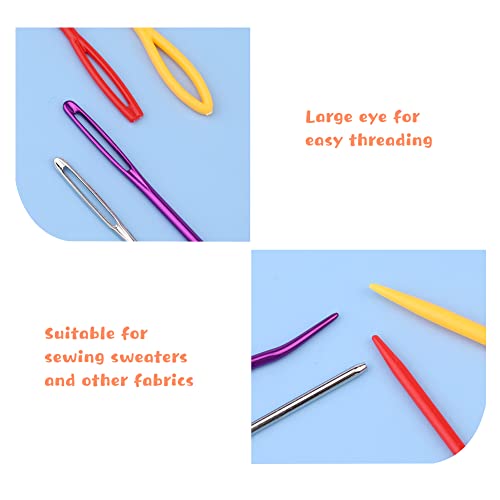 Yarn Needle, Bent Tapestry Needles, Plastic Large Eye Sewing Needles - color: Colorful 20 PCS