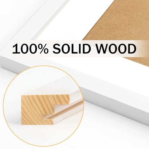 5x5 White Picture Frames Square Classic Natural Wood 6 Pack for Wall Mounting and Tabletop Display - color: White, size: 5x5
