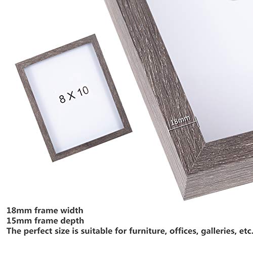 Muzilife 8x10 Shadow Box 3D Picture Frames, Glass, 3 Pack, Texture Gray - color: 3pc 8x10-texture Gray