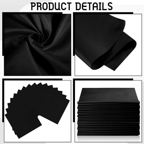 Breling 20 Pcs 10 x 10 Inch Cotton Fabric Bundle Squares Precut Fabric Squares for Sewing Making Quilts for Craft Lovers (One Size,Black) - color: Black, size: One Size