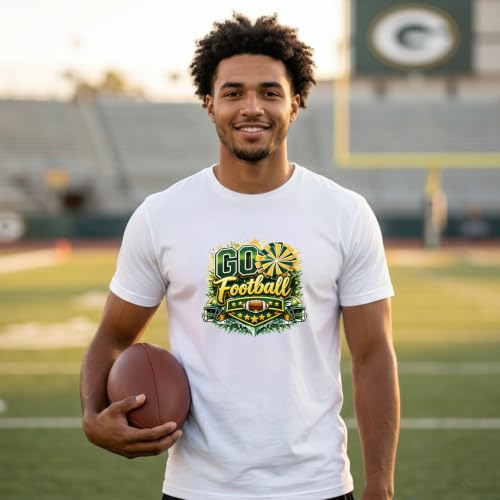Dazoratix Green Football Iron on Transfers - 16 Sheets Sport DTF Ready to Press Bulk Heat Patches Sticker Rugby Ball Lovers Vinyl Decal for T Shirts Clothes Pillow Bag Hoodies DIY Crafts Decorations - style: Green Football