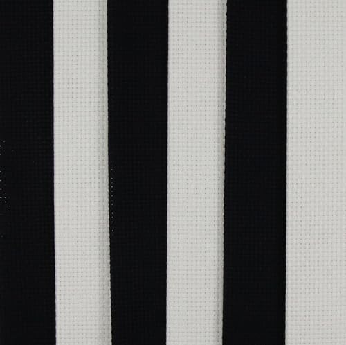 KCS 6 pc of 12" x 18"(30cmx45cm) 14CT Counted Cotton Aida Cloth Cross Stitch Fabric (Antique White+Black) - color: Antique White+black