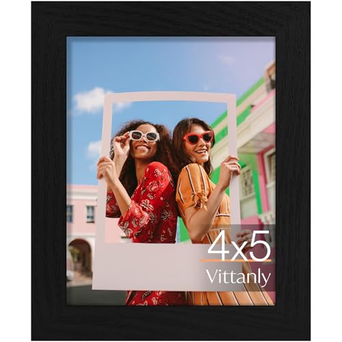 Vittanly 4x5 Picture Frame for Wall or Tabletop, Black - color: Black, size: 4x5
