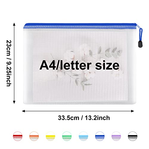 EOOUT 56pcs Mesh Zipper Pouch Zipper Bag, Durable Pouches for Organization Puzzle Storage, Letter Size, A4 Size, for Office Supplies - style: 56pcs