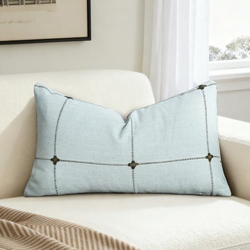 Green Linen Plaid Throw Pillow Covers 12x20 Set of 1 - color: Green Plaid, size: 20" x 12" (Pack of 1)