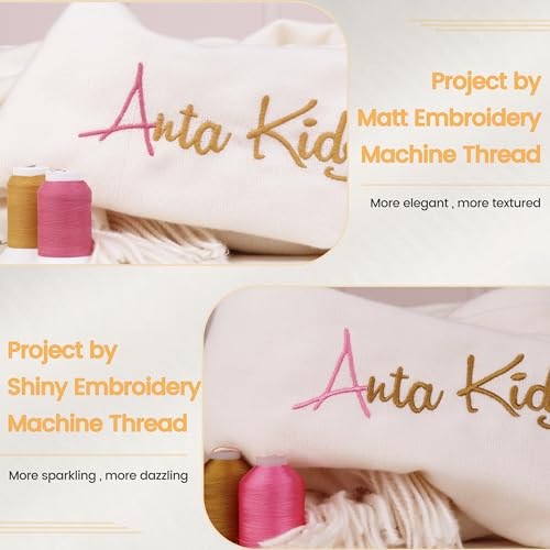 New brothread 52 Spools 40WT 100% Frosted Matt Embroidery Machine Thread - color: 52 colors - 550yd per spool, size: 40WT