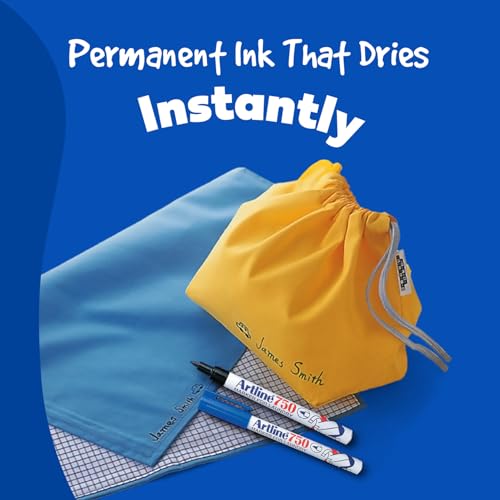 Artline Laundry Marker, Permanent Fabric Pen, 0.7mm Black, 3 Pack