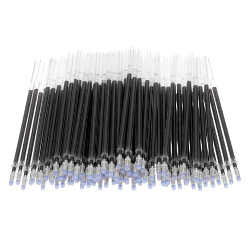 PATIKIL 100 Pcs Erasable Gel Pens Refills, 1mm Heat Erasable Pens Refills for Fabric Disappearing Ink Fabric Marking Pen for Sewing Quilting Writing, Black Ink