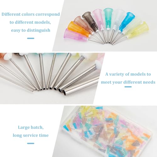 BENECREAT 160PCS 0.5 Inch 10 Different Gauge Blunt Tip Glue Bottle Needles Dispensing Needle with Lure Lock for Refilling E-Liquid Inks - size: 0.5 Inch-10 Size