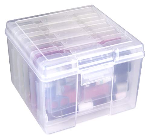 ArtBin 6947ZZ Photo & Craft Organizer Set, Large Box with [5] Plastic Storage Cases Inside, Clear - style: Large Box with 5-Pack inside
