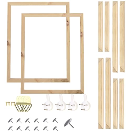 2PCS Wooden Frame DIY Picture Frames Art Suitable for Home Decor Painting Digital Diamond Drawing Paintings, 20 * 25CM Picture Frames for Wall (2PCS-20 * 25CM) - color: 2PCS-20*25CM