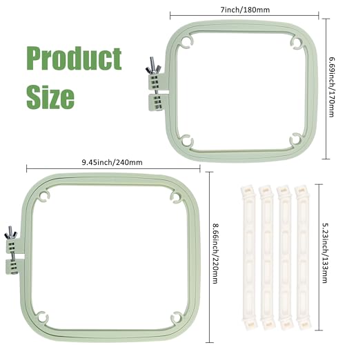 guofa Square Embroidery Hoop Stand，ABS Plastic Cross Stitch Stand, Embroidery Hoop Holder for DIY Craft, Punch Needle Hoop, Sewing Needlepoint Frame Stand (green) - color: green