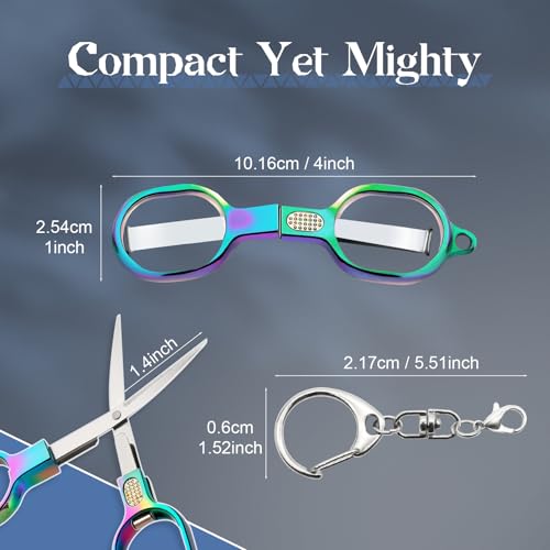 2 Pack Nurse Badge Scissors with Keychain - TSA Approved Folding Travel Scissors, Mini Safety Scissors for Nurse Essentials, Medical, Craft & Office