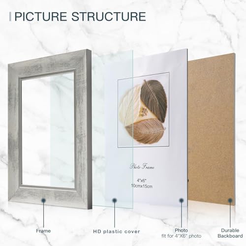 XUANLUO 4x6 Picture Frames Set of 4,Rustic Retro Photo Frame(Multicolor) - color: Multicolor-4pcs, size: 4×6 inch