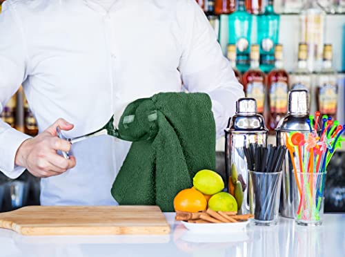 Utopia Towels Kitchen Bar Mops, 12 Pack, 16x19 in 100% Cotton, Hunter Green - color: Hunter Green, size: 12 Pack