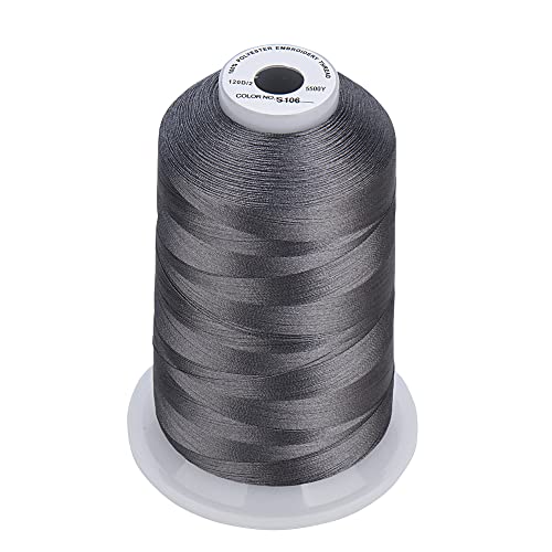 Simthread - 33 Selections - Various Assorted Color Packs of Polyester Embroidery Machine Thread Huge Spool 5500Y for All Sewing Embroidery Machines - 3 Different Gray Colors - color: 3 Differ Gray