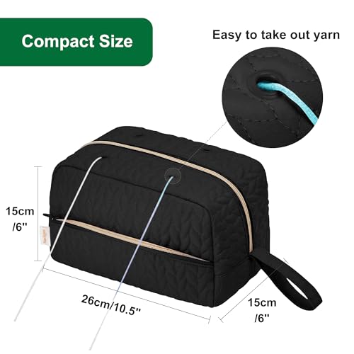 KarSyon Crochet Bag for Yarn Storage Knitting Crochet Supplies Accessories - color: Black