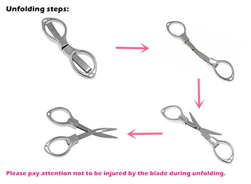 ALIMITOPIA Portable Folding Scissor,Multipurpose Glasses-shaped Mini Cutter Fishing Thread Yarn Scissor Trimming Nipper for DIY Crafting Projects(5 Colors) - style: Glasses-shaped