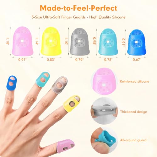 20 Pieces Rubber Finger Covers for Hand Sewing with Finger Protection