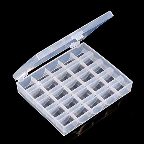 Bobbin Box,Machine Bobbin Organizer Plastic Case,Transparent 25 Slots Empty Bobbins Spools Box，Sewing Craft Plastic Case Storage Box for Sewing Machine - size: 4Pack