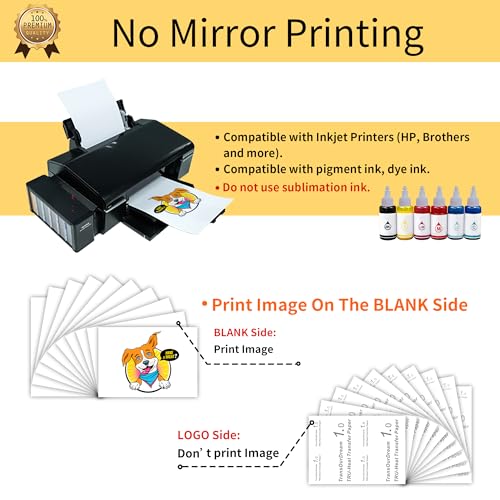 TransOurDream Heat Transfer Paper for Dark and Light T Shirts (5+5 Sheets, 8.5x11, Mix Pack) Iron on Transfers for Dark & Light Fabrics Printable HTV Heat Transfer Vinyl for Inkjet Printers - color: Mix, size: 10 Sheets